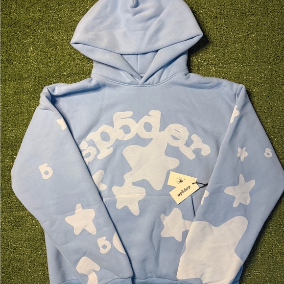 Light Blue Sp5der Hoodie